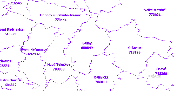 Katastrální mapa Baliny