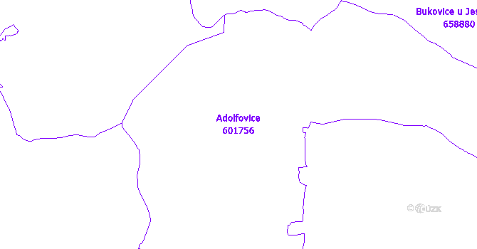 Katastrální mapa Adolfovice - přehledová mapa katastrálního území