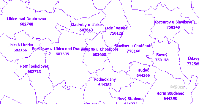 Katastrální mapa Sloupno u Chotěboře - přehledová mapa katastrálního území