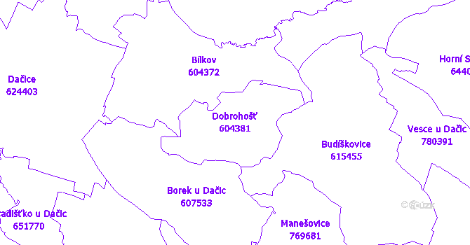 Katastrální mapa Dobrohošť - přehledová mapa katastrálního území