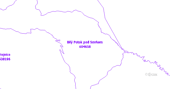 Katastrální mapa Bílý Potok pod Smrkem - přehledová mapa katastrálního území