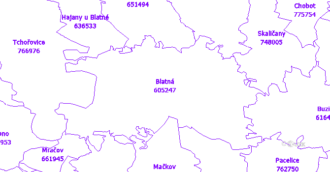 Katastrální mapa Blatná