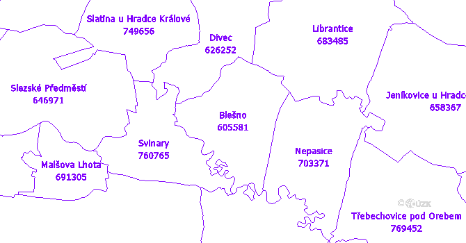 Katastrální mapa Blešno