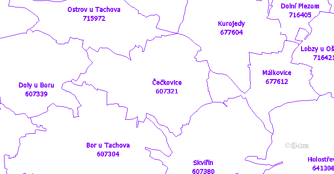 Katastrální mapa Čečkovice