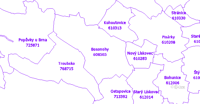 Katastrální mapa Bosonohy