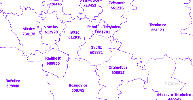 Katastrální mapa Svoříž