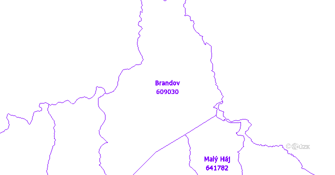 Katastrální mapa Brandov - přehledová mapa katastrálního území