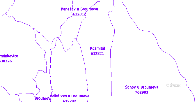 Katastrální mapa Rožmitál