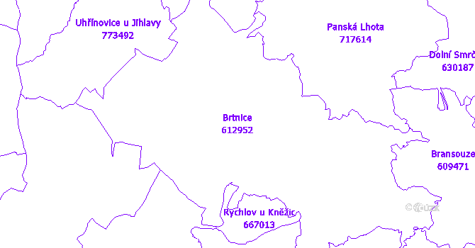 Katastrální mapa Brtnice