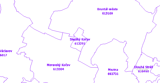 Katastrální mapa Slezský Kočov