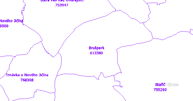 Katastrální mapa Brušperk - přehledová mapa katastrálního území