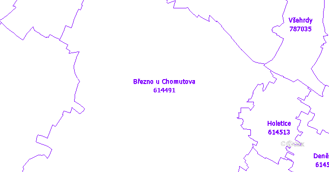 Katastrální mapa Březno u Chomutova - přehledová mapa katastrálního území