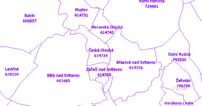 Katastrální mapa Česká Dlouhá