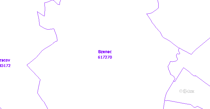 Katastrální mapa Bzenec - přehledová mapa katastrálního území
