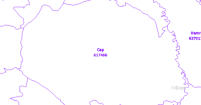 Katastrální mapa Cep - přehledová mapa katastrálního území