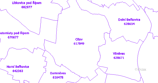 Katastrální mapa Cítov