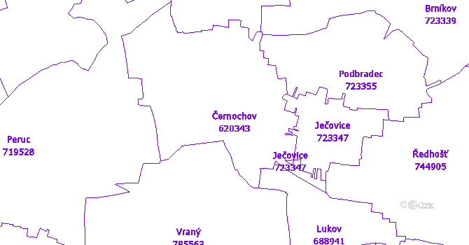 Katastrální mapa Černochov