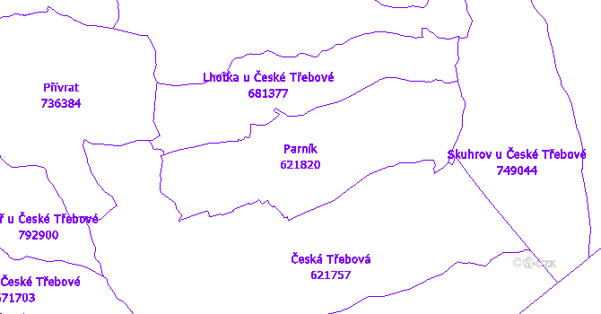 Katastrální mapa Parník