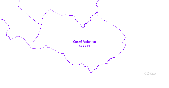Katastrální mapa České Velenice - přehledová mapa katastrálního území