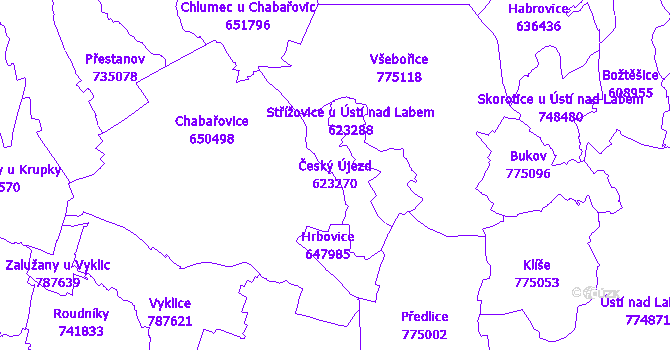 Katastrální mapa Český Újezd