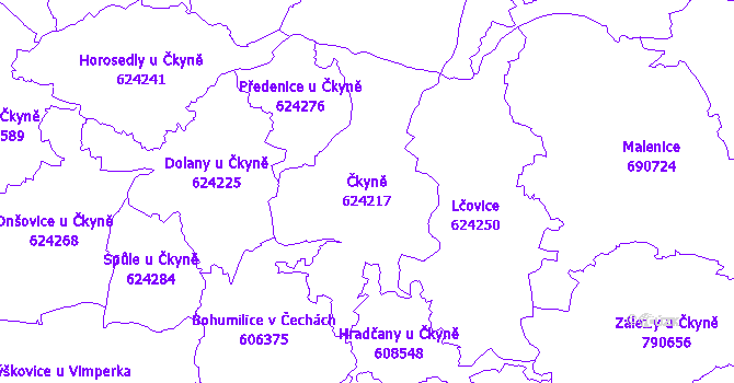 Katastrální mapa Čkyně