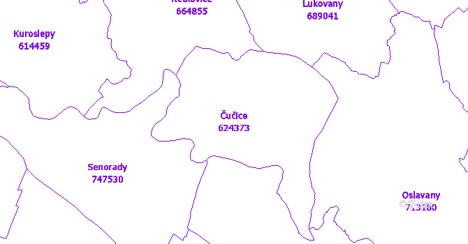 Katastrální mapa Čučice