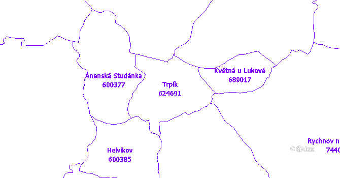 Katastrální mapa Trpík - přehledová mapa katastrálního území