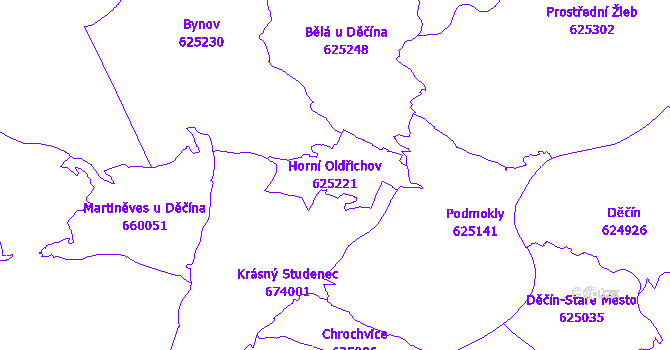 Katastrální mapa Horní Oldřichov