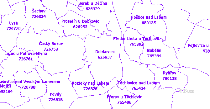 Katastrální mapa Dobkovice