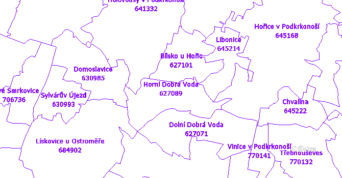 Katastrální mapa Horní Dobrá Voda
