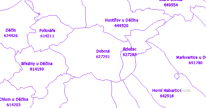 Katastrální mapa Dobrná - přehledová mapa katastrálního území