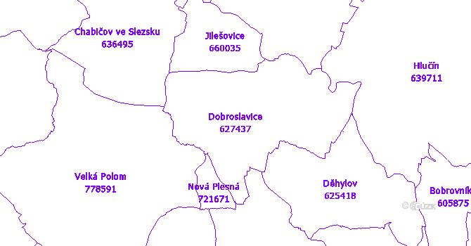 Katastrální mapa Dobroslavice