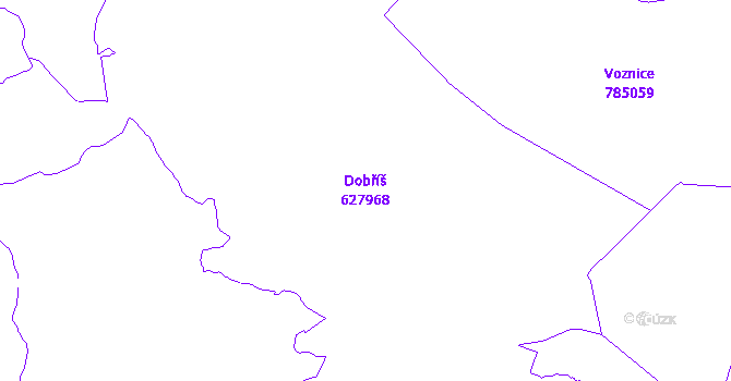 Katastrální mapa Dobříš - přehledová mapa katastrálního území