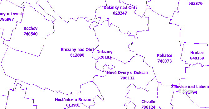 Katastrální mapa Doksany