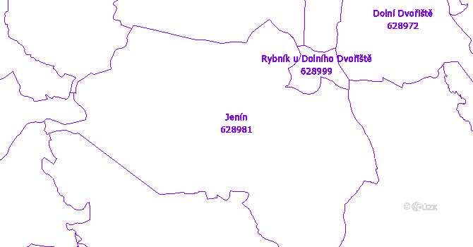 Katastrální mapa Jenín