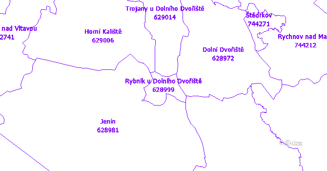 Katastrální mapa Rybník u Dolního Dvořiště - přehledová mapa katastrálního území