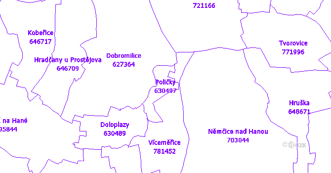 Katastrální mapa Poličky