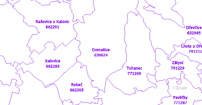 Katastrální mapa Domašice