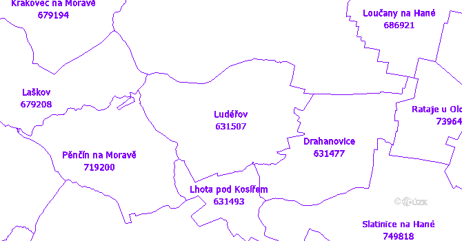Katastrální mapa Ludéřov