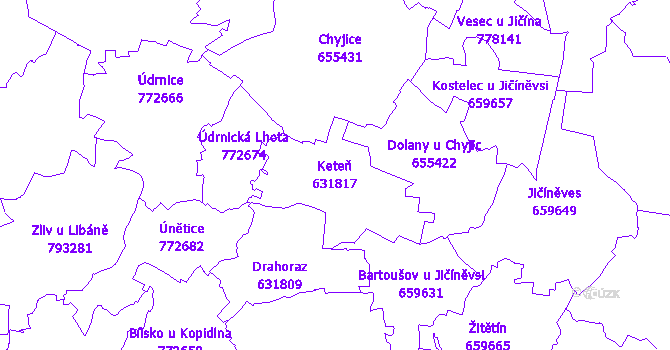 Katastrální mapa Keteň
