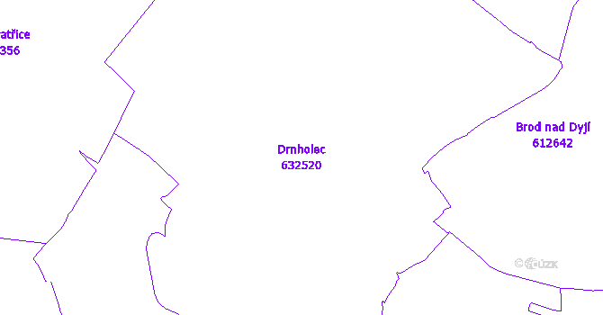 Katastrální mapa Drnholec - přehledová mapa katastrálního území