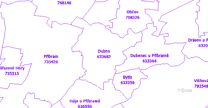 Katastrální mapa Dubno