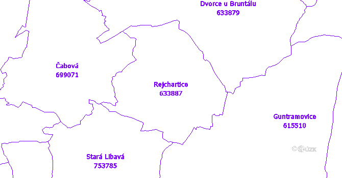 Katastrální mapa Rejchartice