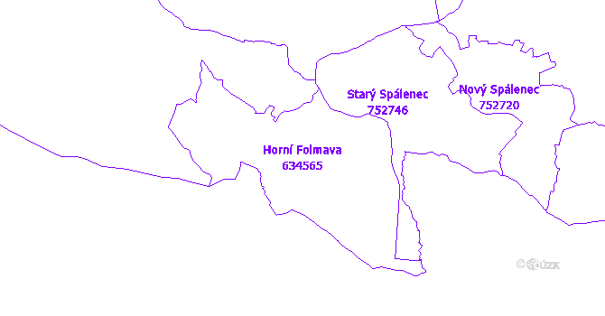 Katastrální mapa Horní Folmava - přehledová mapa katastrálního území