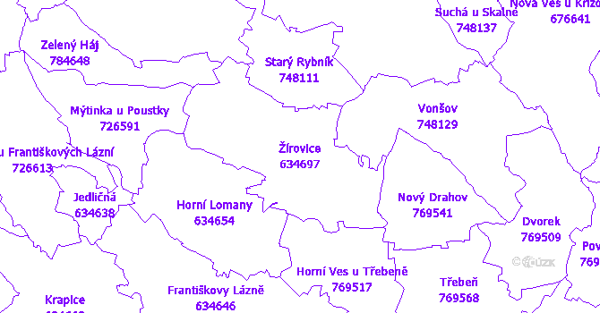 Katastrální mapa Žírovice