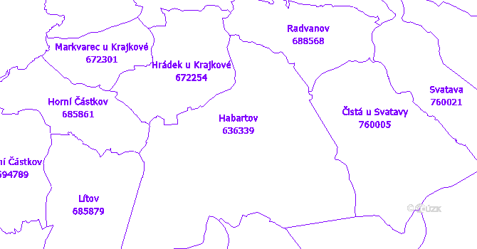 Katastrální mapa Habartov - přehledová mapa katastrálního území