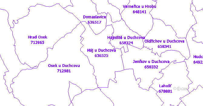 Katastrální mapa Háj u Duchcova - přehledová mapa katastrálního území