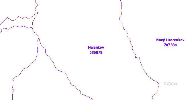 Katastrální mapa Halenkov - přehledová mapa katastrálního území