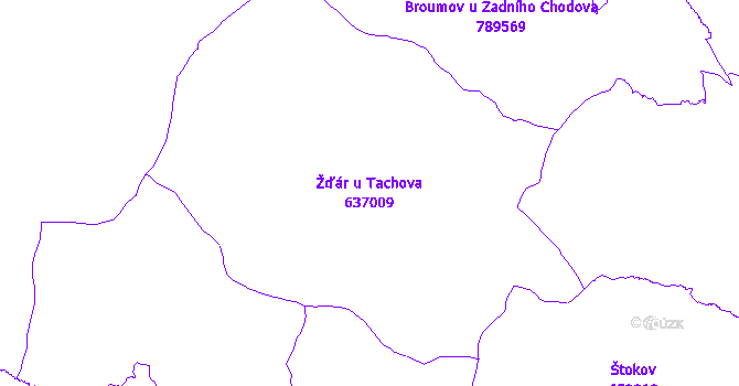 Katastrální mapa Žďár u Tachova - přehledová mapa katastrálního území