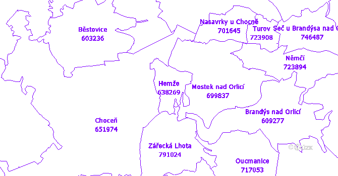 Katastrální mapa Hemže